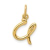 Solid 14k Yellow Gold Cursive U Initial Letter Alphabet Charm