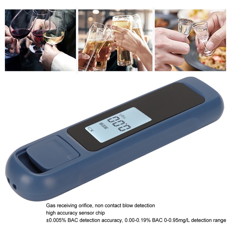Alcohol Tester Compact Portable Contactless High Accuracy Digital LCD Screen
