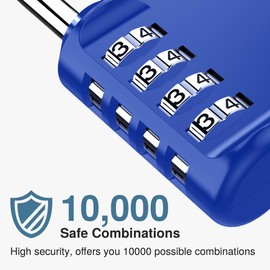 Puroma 2 Pack Combination Lock 4 Digit Locker Lock Outdoor Waterproof Padlock for School Gym Locker, Sports Locker, Fence, Toolbox, Gate, Case, Hasp Storage (Blue & Black)