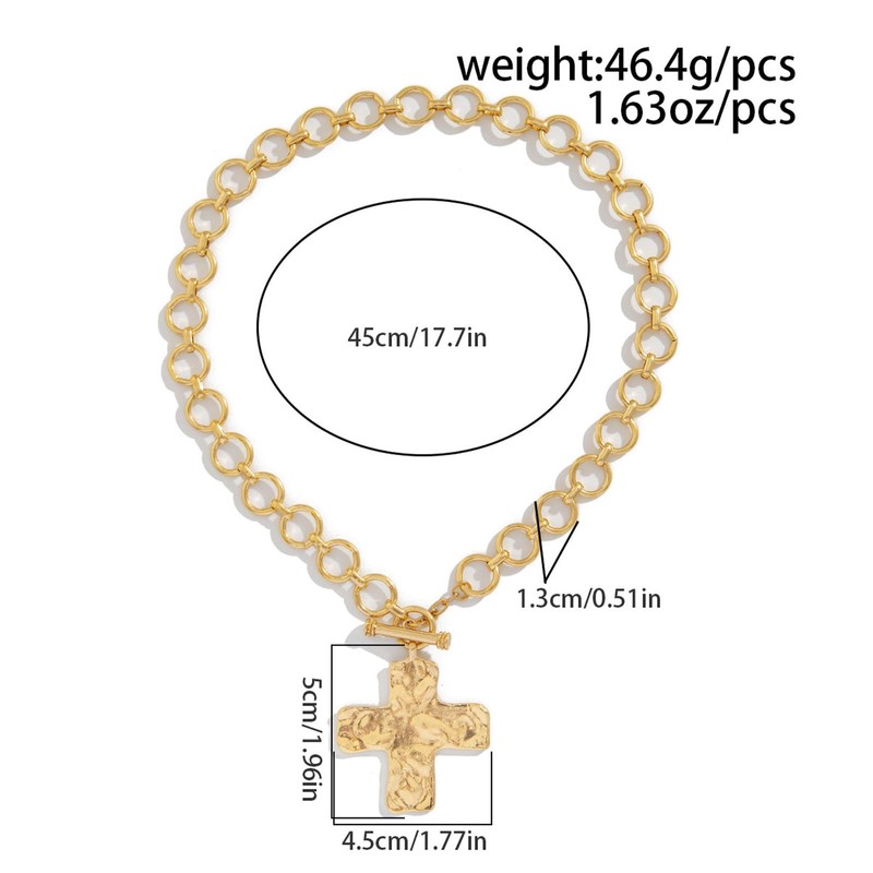 tanguan Gold Chunky Cross Necklace for Women Statement Cross Pendant