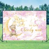 Generic 5x3ft We Can Bearly Wait Baby Shower Backdrop Pink