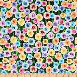 Hoffman Digital Into The Meadow Multi Colored Dandelions Dandelion, Fabric by The Yard