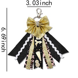 Cheerleader Cheer Keychain for Girls with Bow Leopard Print Cheerleading Key Chains Gifts for Women Glitter Team Mom Gifts Accessories for Cheerleaders Birthday Gifts for Daughter Sister Best Friend