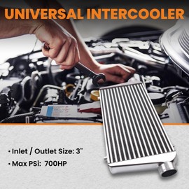 maXpeedingrods Universal Front Mount Intercooler 31" x 13" x 3" Tube & Fin 3" Inlet & Outlet Aluminum Intercooler