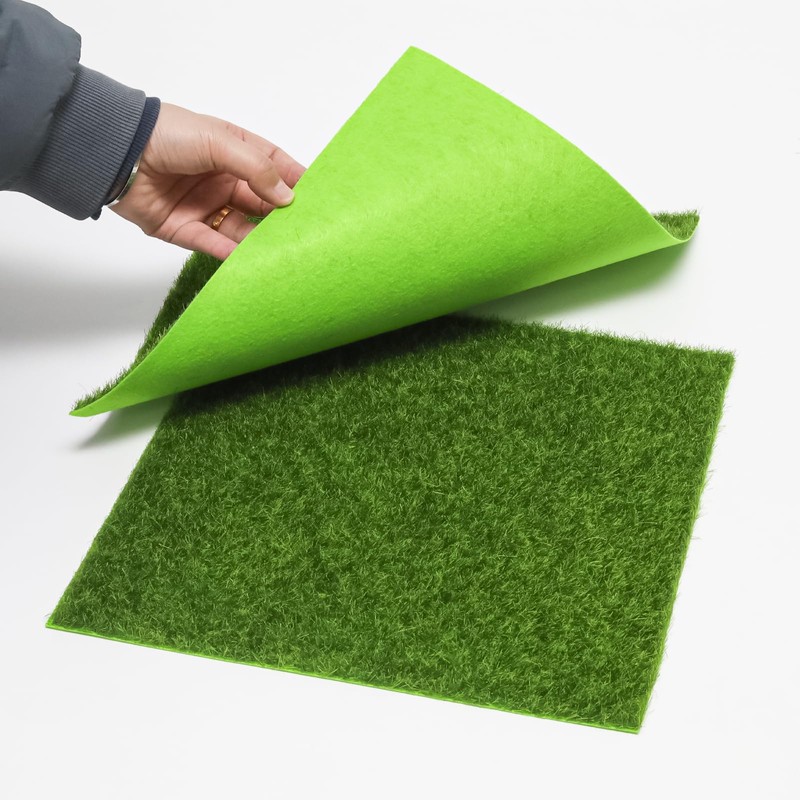 WINDAWNKE 4 Pack Artificial Grass 12 x 12 Inches Miniature