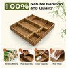 KOCWELL Bamboo Silverware Drawer Organizer with Knife Block, 5 Removable