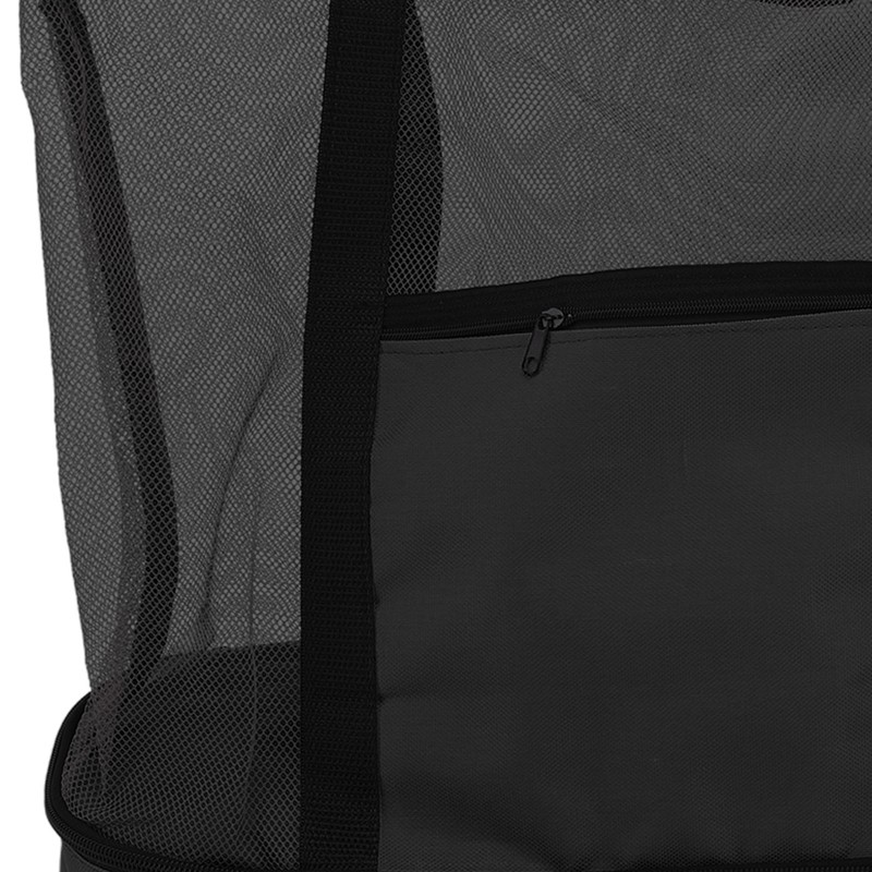 Mesh Beach Bag Multifunction Mesh Design Top Zipper Keep Freshness