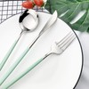 JASHII 24 Piece Titanium Mint Green Plated Stainless Steel Flatware