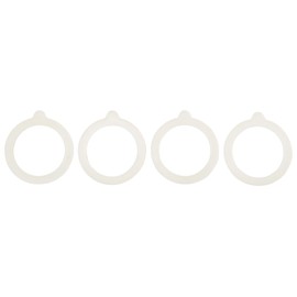 HIC Kitchen Replacement Gasket Seals, European-Grade Silicone, Fits Regular Mouth Canning Jars, Set of 4