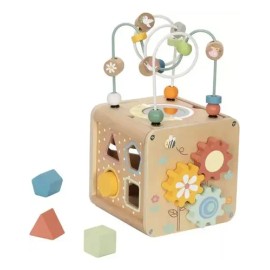 Cubo Didáctico Montessori De Madera Naturaleza Tooky Toy Beige                                                                                        