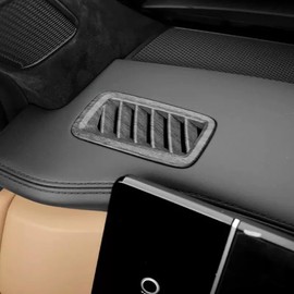 FUEISOF For Hyundai Santa Fe MX5 2024 ABS Air Nozzles Ventilation Frame Cover Carbon Fibre Pack of 2 (Wood Grain)
