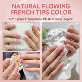 False Nails Tips Set - 120 Pieces French False Nails for Sticking - Square Full Cover Artificial Nails Short Square Nail Art Manicure Fake Nails for Women & Women Gel Nails (White Square)