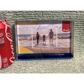 ADVENTA GBF-46-BE acrylic photo frame w/ liquid blue wave action 4X6”, 101x152mm