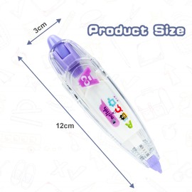 Vicloon Correction Tape with Pattern, 2 Cartoon Tape Pens with 2 Replacements, 4 Designs, for Bullet Journal, Scrapbook, Illustration, Journal Writing, Card Making and Much More (Pink Blue)