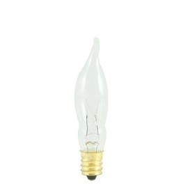 Bulbrite 7.5W 130V Clear Bent Tip Decorative Bulb, E12 Base
