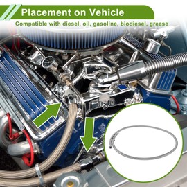 HOPESPANNER AN6 Fuel Line Hose Silver Tone 4ft Vacuum Hose Automotive Fuel Hose 4ft 1/3" ID 3/7" OD PTFE Rubber,Stainless Steel Braided 1 Pcs AN6