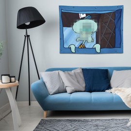 Jzbulo Tapestry Funny Cartoon Tapestries Wall Hanging Banner Home Decor Tapestry for Bedroom College Dorm Window Designs Art Wall Tapestry 40 * 28inch Horizontal