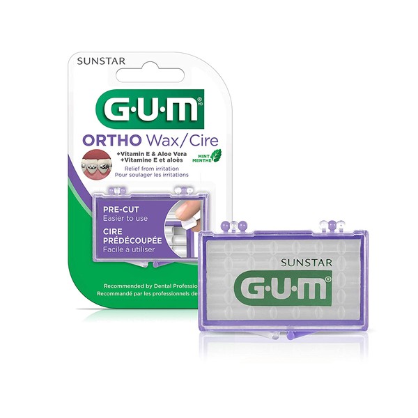 GUM - 10070942007242 Orthodontic Wax, Mint with Vitamin E and Aloe Vera (Pack of 6)