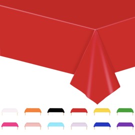 Red Party Table Cloth,Large Red Tablecover,137 * 274cm Red Party Tableware Decor Xmas Red Table Cover Christmas Red Table Cloth for Christmas Valentine‘s Day Union Jack Royal Party Table Decoration