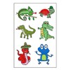 Premium Reptile Temporary Tattoos, Party Favors: Crocodile, Turtle, Frog, Chameleon,