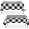 2pack Black and White Gingham Checkered Table Cloth Party,137*274cm Wipe