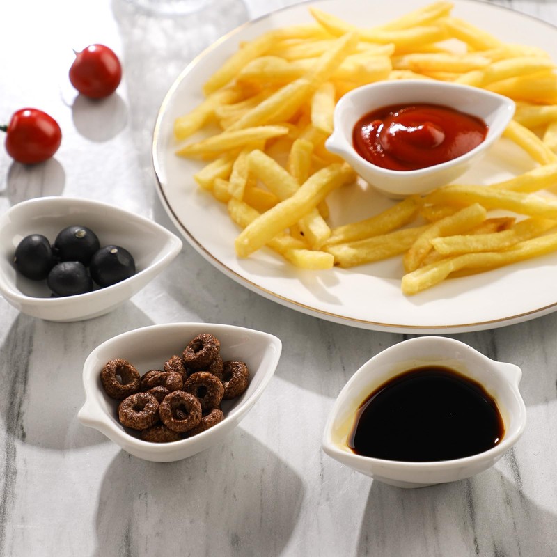 forkmannie Dipping Bowls Ceramic Sauce Dishes Small Bowls for Dips