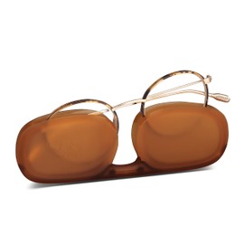 NOOZ Optics Unisex Reading Glasses - Slim & Lightweight Reading Glasses for Women & Men with Compact Case - ELA DUAL Round