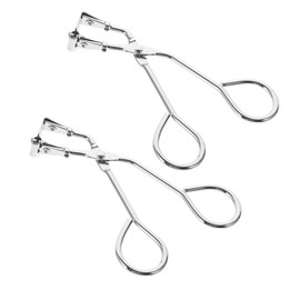 Healvian 2 Pcs Mini Eyelash Curlers Precision Half Lash Curling Tool with Enhanced Grip Durable Stainless Steel Makeup Clamp for False Eyelashes and Natural Lash Blending