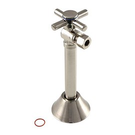 Kingston Brass CC83208DX Concord 1/2" Sweat x 3/8" O.D. Comp, Angle Shut Off Valve with 5" Extension, Brushed Nickel