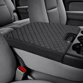 JOYTUTUS Center Console Cover Compatible with 2007-2013 Silverado Sierra Yukon Tahoe Suburban Avalanche Jump Seat, Leather Arm Rest Armrest Cover for Car, Middle Console Cover Replacement for Trucks