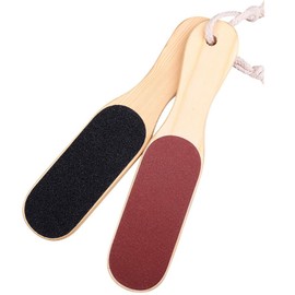 2 Pcs Pumice Stone Foot File,Double Sided Pedicure Foot Scrubber Professional Feet Rasp File Brush Tools,Best Foot Care Pedicure Surface Tool to Remove Hard Skin,Wood Foot File for Wet and Dry Feet