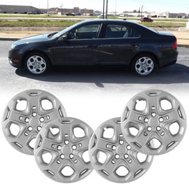 OPKOURE 17" Hubcaps Wheel Covers for 2010-2012 Ford Fusion, ABS Hubcap Replacement for 10-12 Fusion Set of 4, 17 inch Sliver