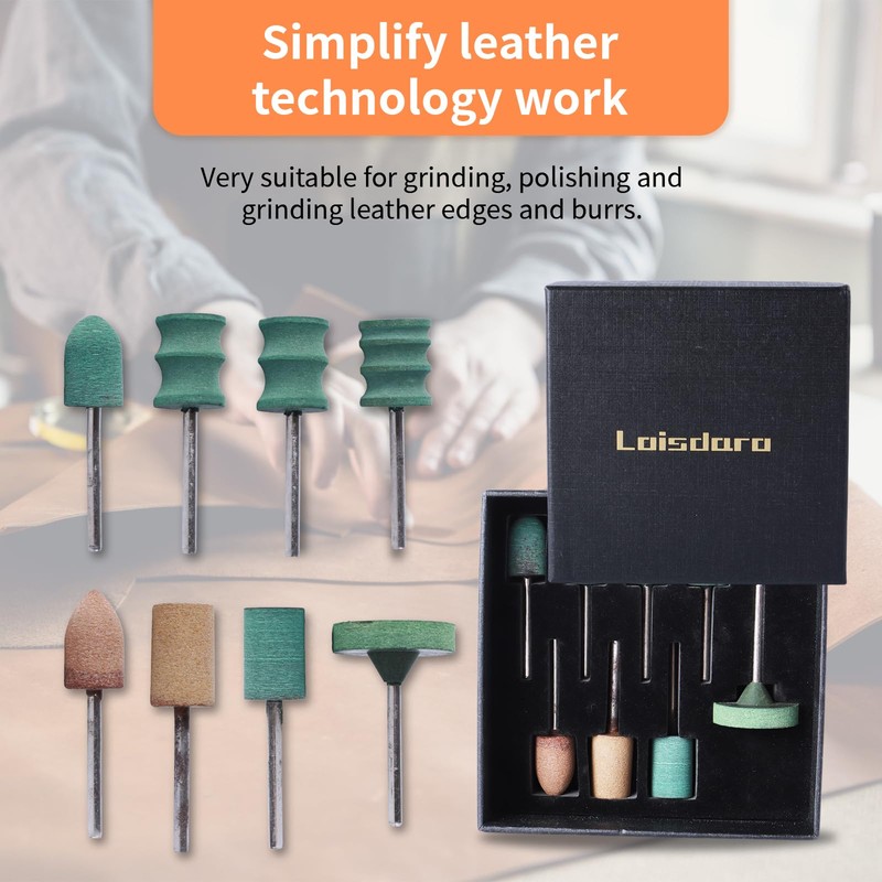 Leather Edge Burnishing Bits for Rotary Tools - Set of