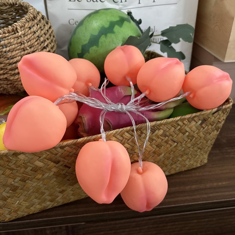 Peach String Lights,Peach Decor Night Light Battery Powered Pink Peach