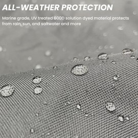 SavvyCraft Waterproof Boat Steering Wheel Covers, Heavy Duty Solution-Dyed 600D Fade-Resistant UV Protection Sailboat Yacht Marine Steering Wheel Protector Case, Vecro and Zipper Closure Grey 26"