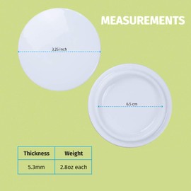 2 Pieces Reusable Mug Lids for Ceramic Mugs, 11 Ounce White Ceramic Cup Lid, Drink Cover for Outdoors, Cup Cover to Keep Warm, Fits Mug with Outside Diameter 3.25 Inch, Best for Hot and Cold Beverage