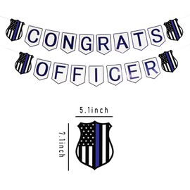 DodelyGz Police Theme Congrats Officer Banner,Police Academy Graduation Party Retirement Party Birthday Party Decoration Supplies,Police Appreciation