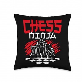Chess Ninja Cool Chess Throw Pillow