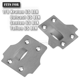 RcarmubWow RC Skid Plate Upgrades Part for 1/8 Kraton 6S BLX Senton 6S BLX Outcast 6S BLX Talion 6S BLX,Stainless Steel Front Rear Skid Plate Chassis Armor Guard