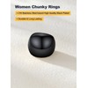 Simple Dome Statement Ring for Women,Black Thumb Rings Minimalist Signet