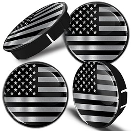 Biomar Labs 4 x 60 mm / 55 mm Universal Plastic Hub Cap Rim Cap Wheel Cap Wheel Hub Cap Rad Cap Silber USA Flag Autotuning C 96