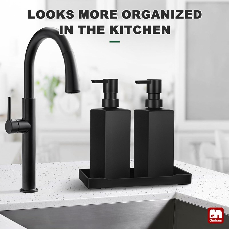 GMISUN Kitchen Soap Dispenser Set, Hand and Dish Soap Dispensers,