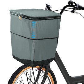 COBIVI Bicycle Basket Cover, 2 Tiers, Front Basket Cover, Waterproof, Thick, Zipper, Double Opening, Rain Protection, Front Basket Cover (Both Front and Back), Easy Installation, Large Capacity,
