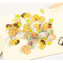 FMELAH Super Cute Cartoon Animals Transparent PVC Stickers for Diary Calendar Albums Decoration Scrapbook Planner Journal Child DIY Toy School Office Supplies,4 Pack 200 Pieces