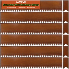 LAVEVE Landscape Edging Pre-Rusted Galvanized Steel, Hammer-in Metal Garden Edging Border with Clips, Suitable for Garden Fence, Paver Edging, Lawn and Yard
