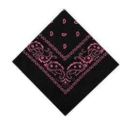 Hats of London Plain & Paisley Bandanas (Black & Pink)