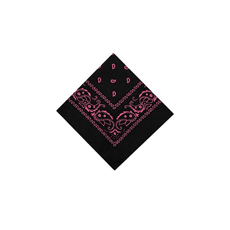 Hats of London Plain & Paisley Bandanas (Black & Pink)
