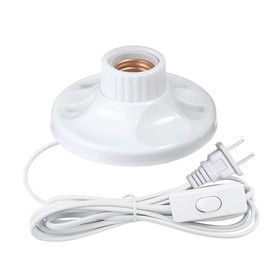 Light Socket with Cord Light Bulb Base E26/E27 Lamp Base Desktop 15ft Screw Socket with On/Off Switch