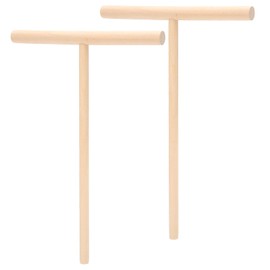 2Pcs Crepe Pancake Batter Spreader, T Shaped Wooden Pancake Batter Spreader Stick Spatula Pastry Tool for Home Kitchen, 4.7x6.3inch