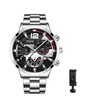 Oidea Men's Wrist Watch: Big Round Dial 3 Time Zone